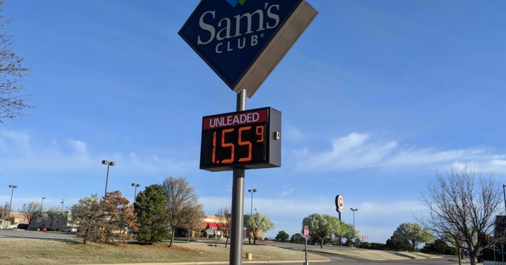 unleaded gas Sam's Club sign 