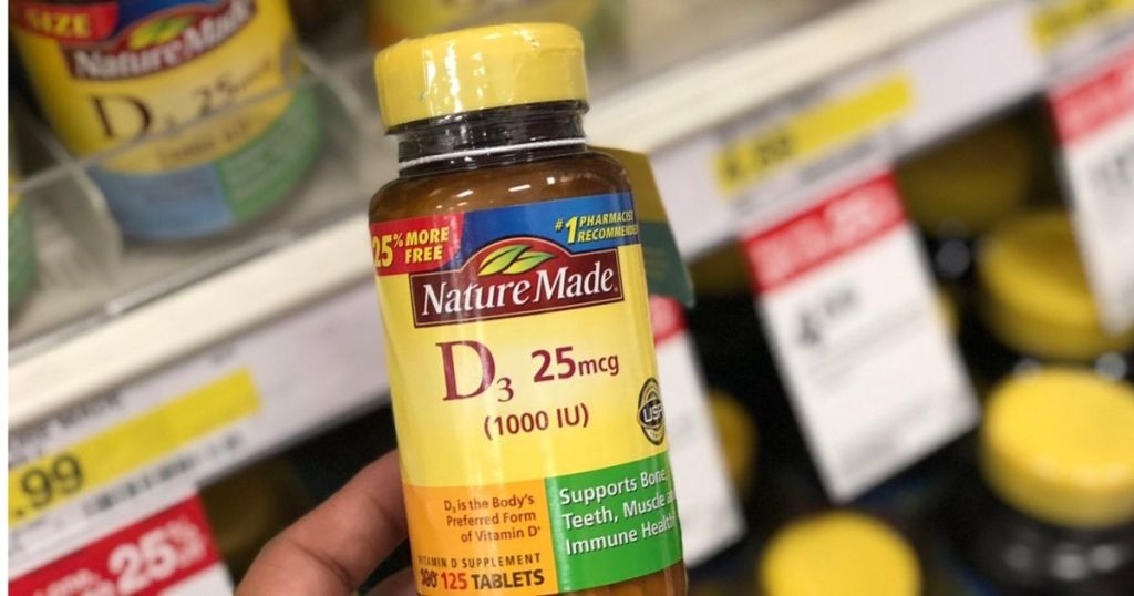 bottle of Nature made vitamin D