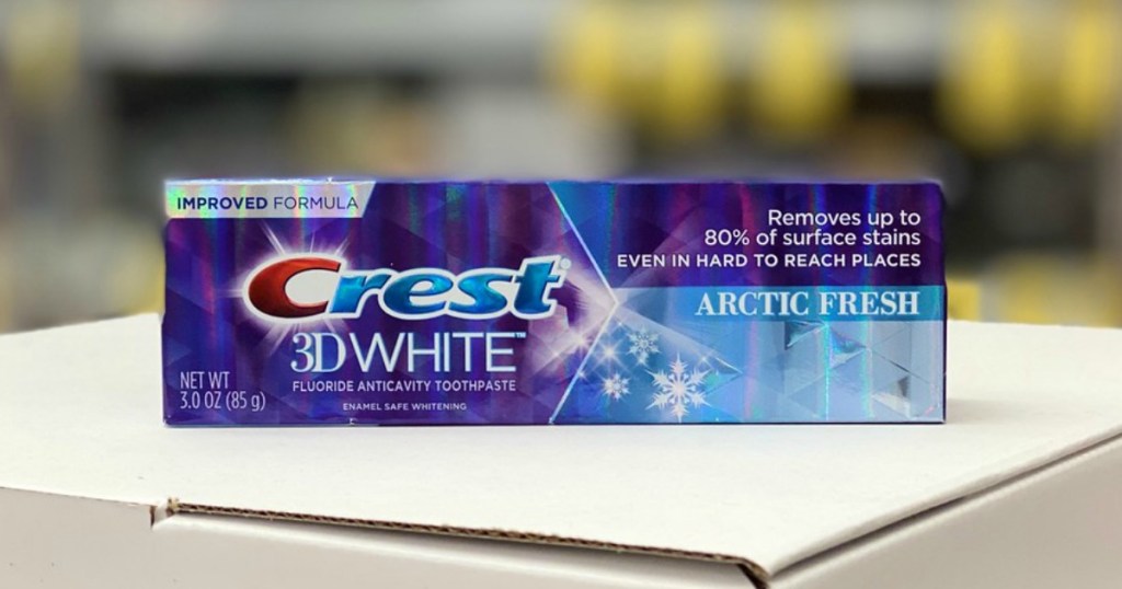 toothpaste on display in a store