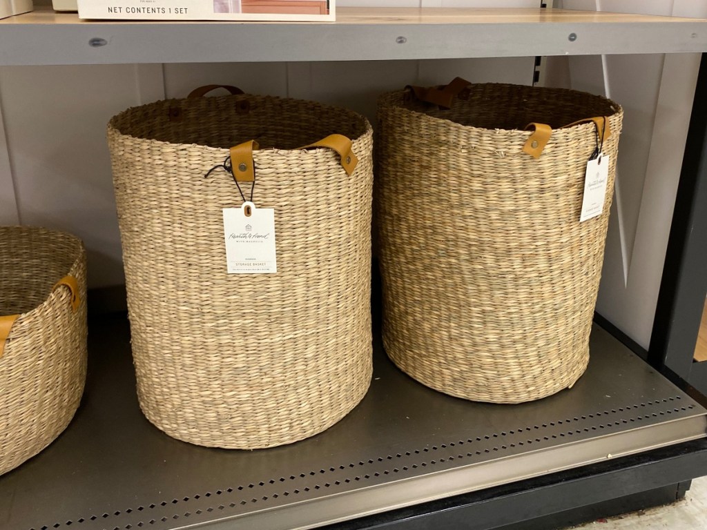 Woven Baskets on shelf at Target