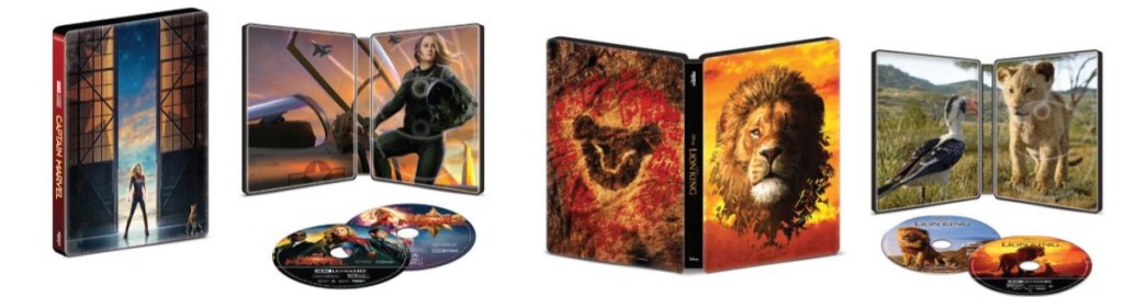 Captain Marvel Movie Title and 2 Discs and The Lion King and 2 Discs