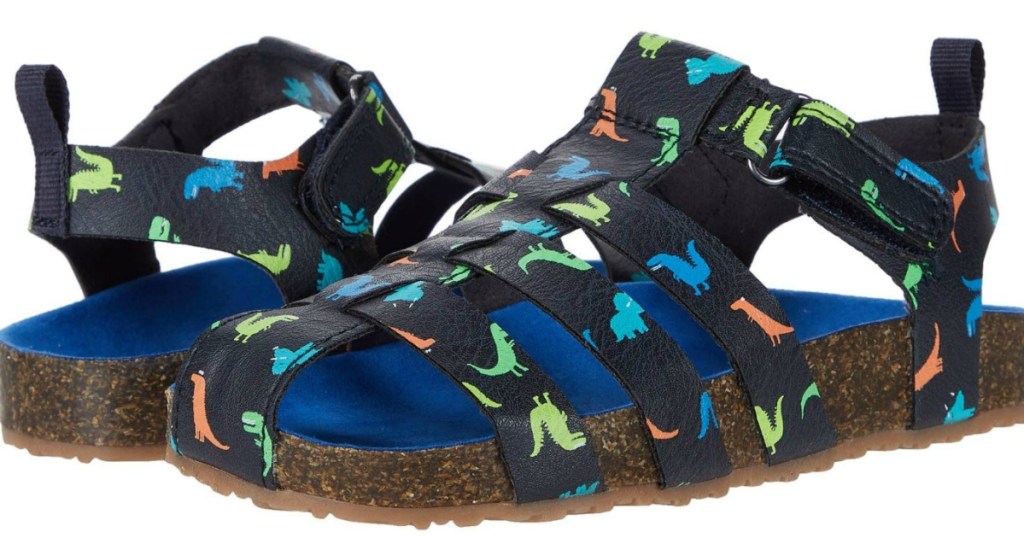 kids sandals with dinosaur print