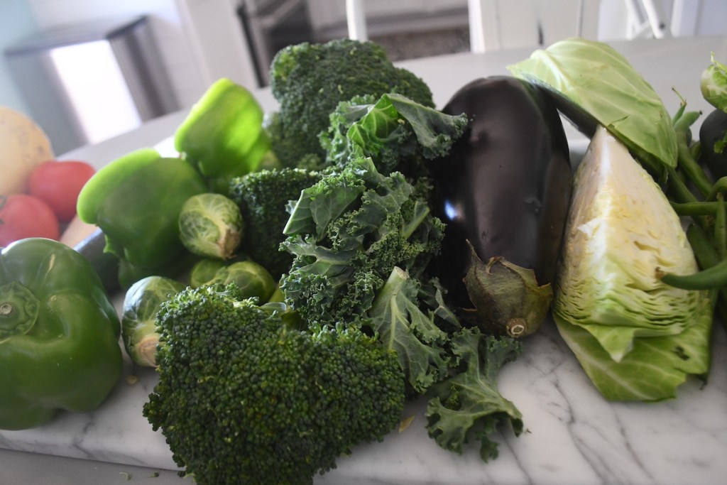 vegetables on countertop