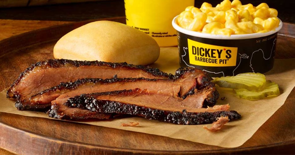 dickey's kids meal with slicked brisket, side and drink