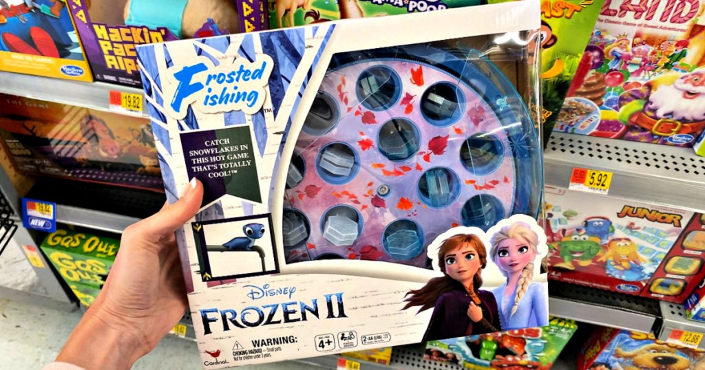 Disney Frozen 2 Frosted Fishing Game in hand at store