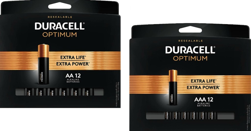 two packs of Duracell batteries