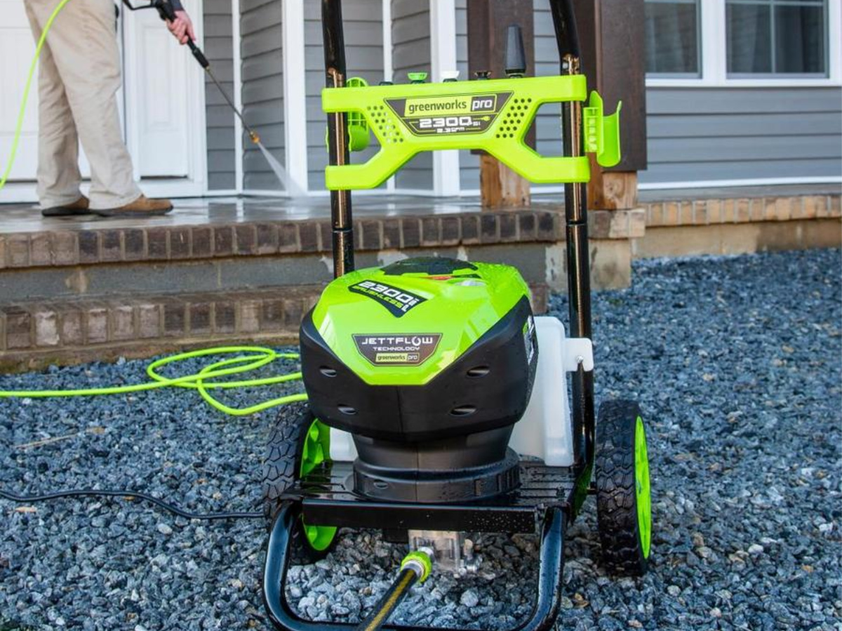 Greenworks Electric Pressure Washer Just 199 Shipped On Lowe S   Greenworks Pro 2300 PSI 2.3 Gallon GPM Cold Water Electric Pressure Washe 