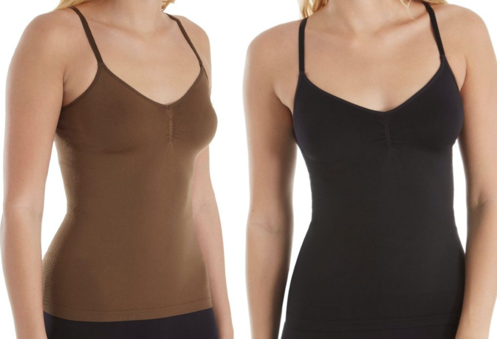 woman in brown camisole and woman in black camisole