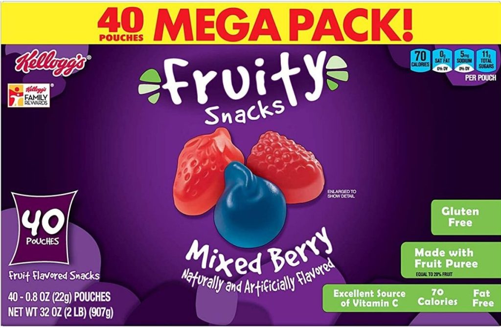 Box of 40 bags of fruit snacks