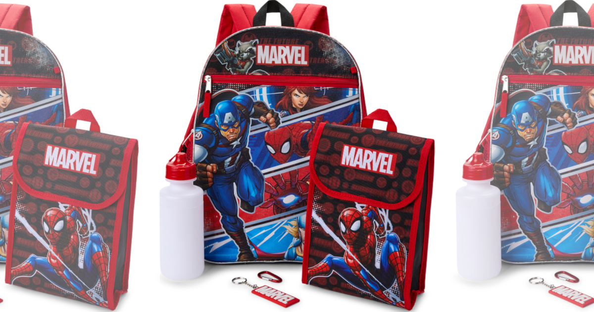 spider man 5 piece backpack