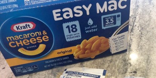 Kraft Easy Mac 18-Pack Just $6 Shipped on Amazon (Only 33¢ Per Single-Serve Pouch)