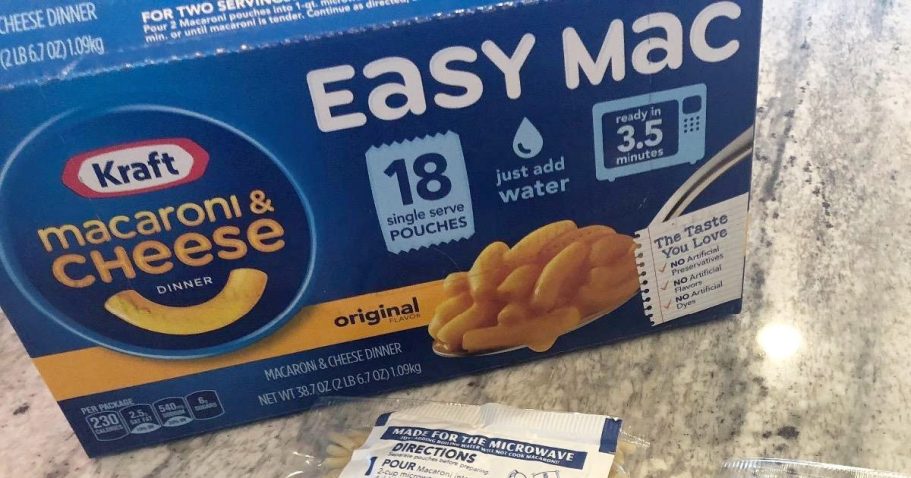 Kraft Easy Mac 18-Pack Just $6.21 Shipped on Amazon (Only 35¢ Per Single-Serve Pouch)