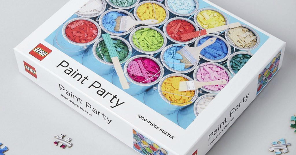 LEGO Paint Party Puzzle box surrounded by pieces