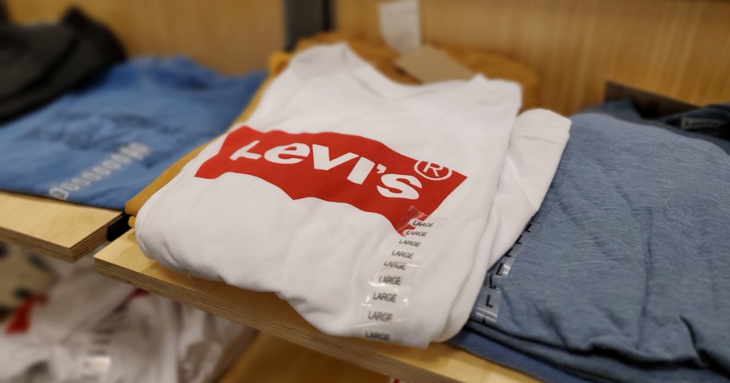 white levi's t-shirt folded