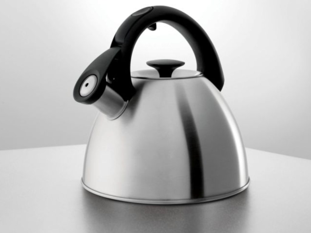 brushed silver teapot 
