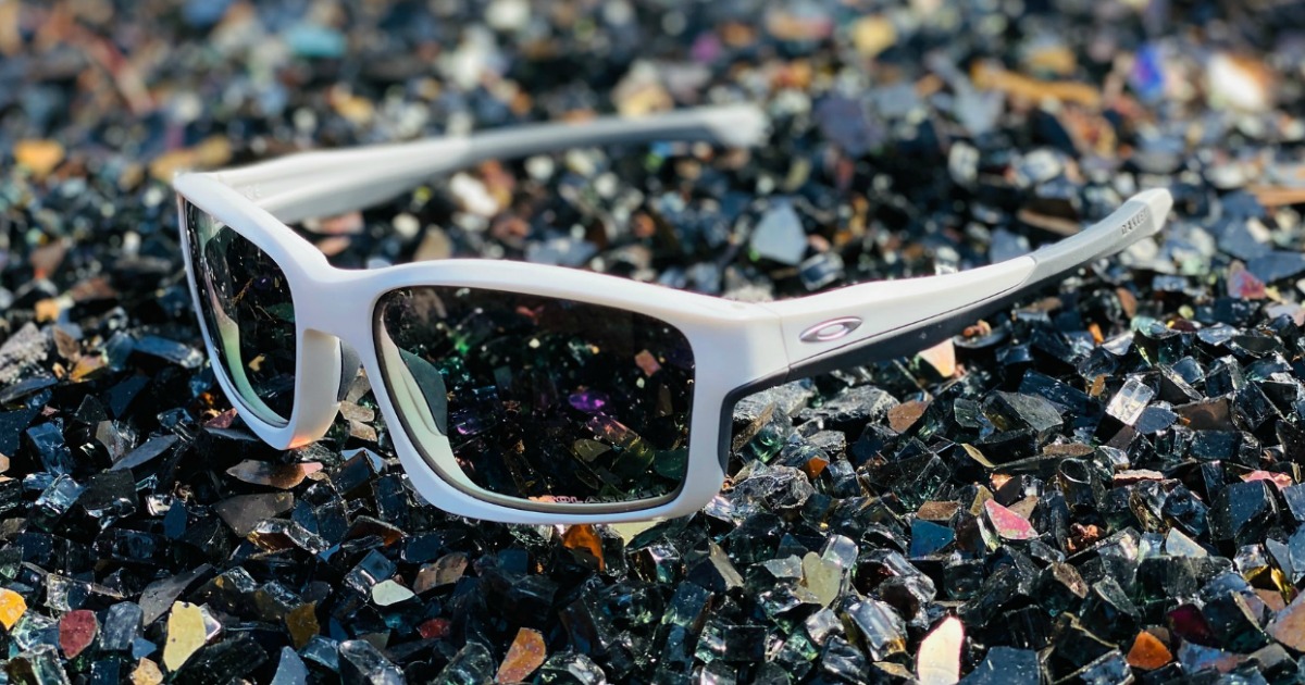 white Oakley sunglasses on rocks 