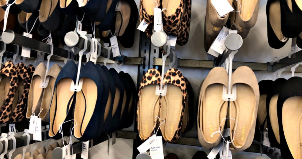 Old Navy Flats hanging in store