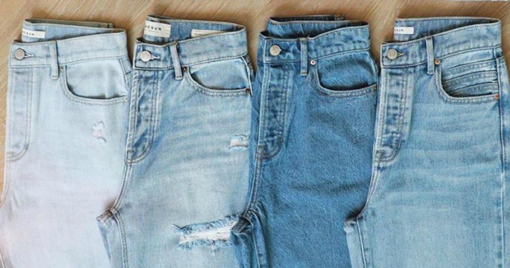 jeans in four different colors