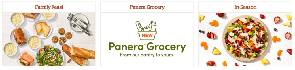 Screenshot of Panera Family Feast in menu