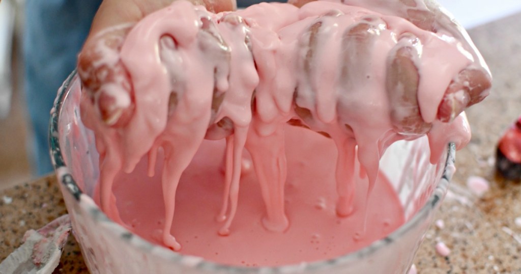 Playing with pink Oobleck