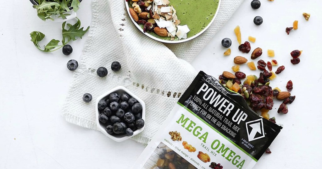Power Up trail mix bag and smoothie bowl