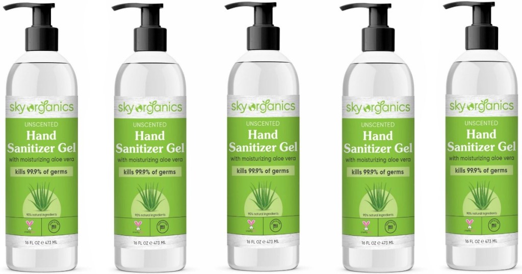Sky organics hand sanitizer gel pump bottles