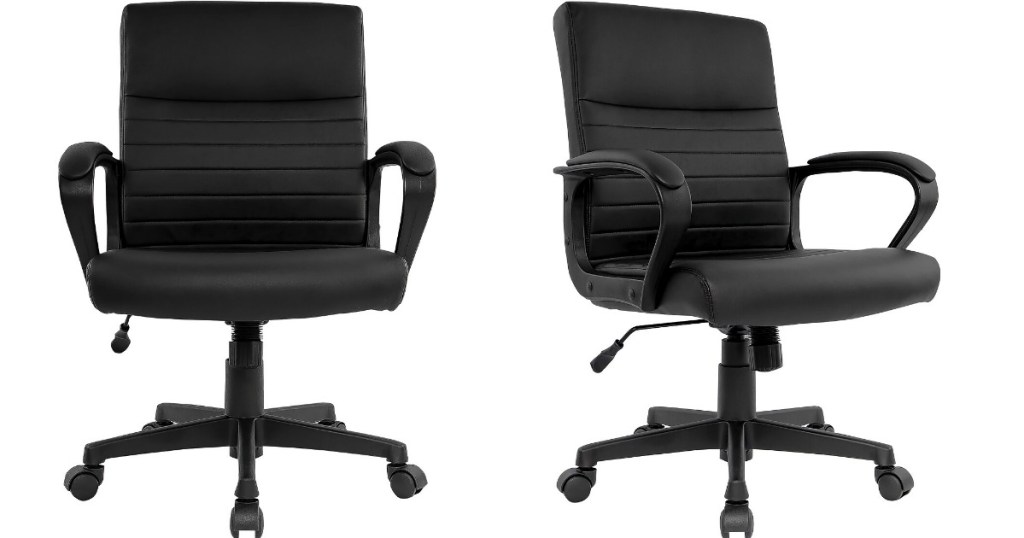 two black office chairs