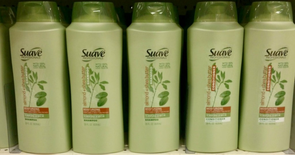 Suave brand shampoo on display in-store