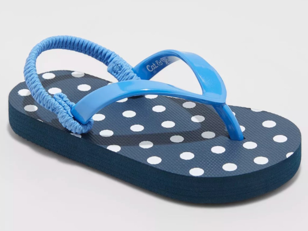 dark blue and white polka dot target kids sandals