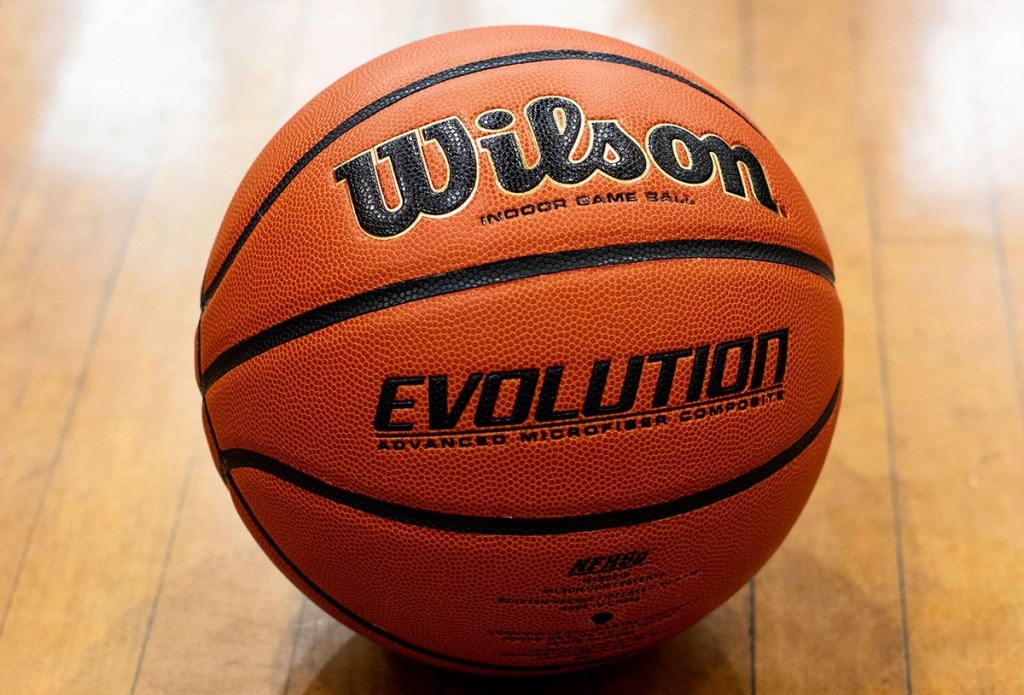 basketball on gym floor