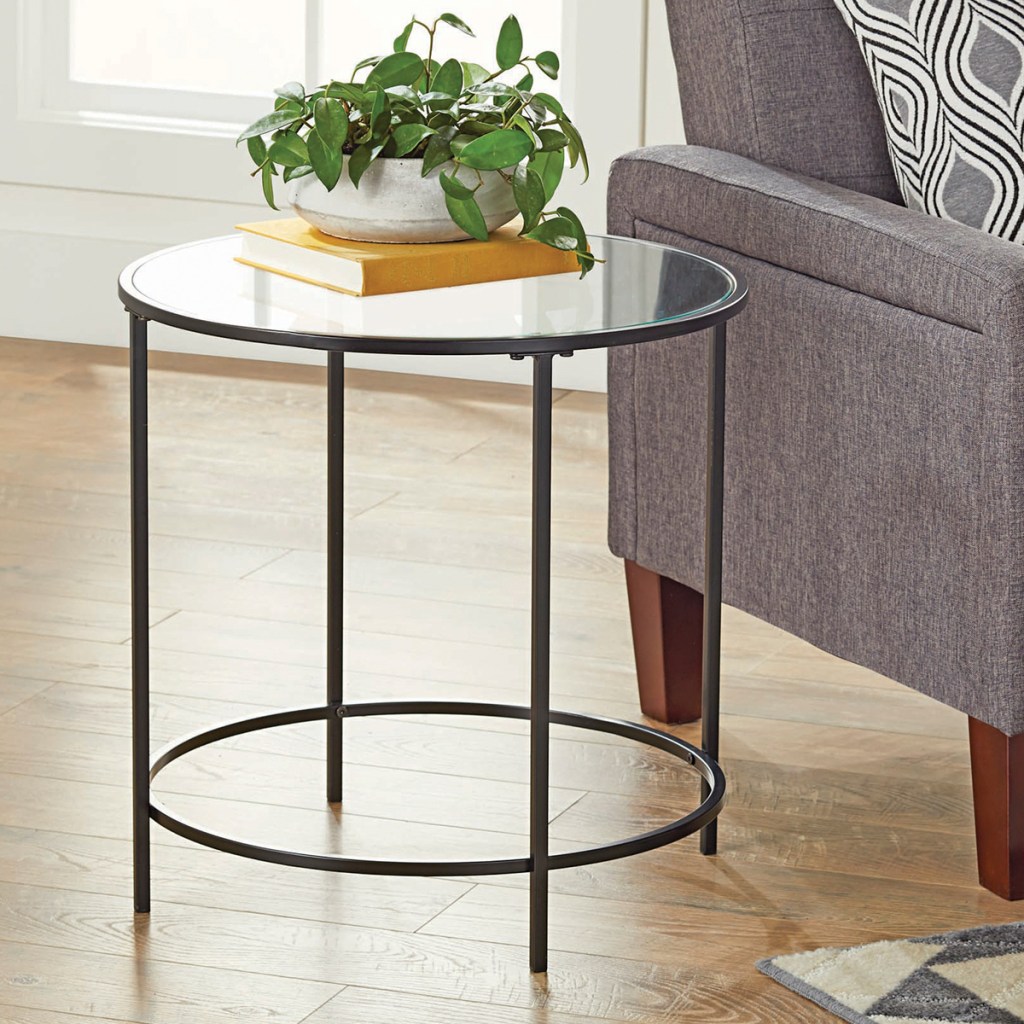 better homes and gardens glass top side table from walmart