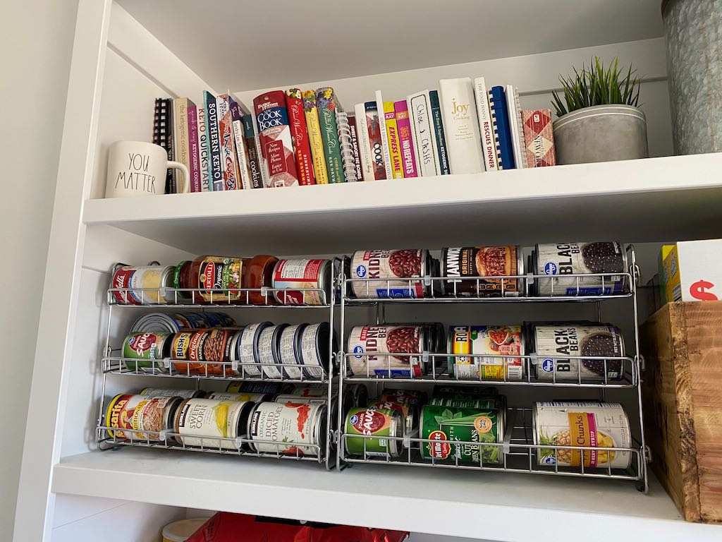 pantry with can organizers