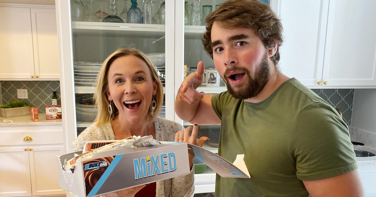 man woman with built bars