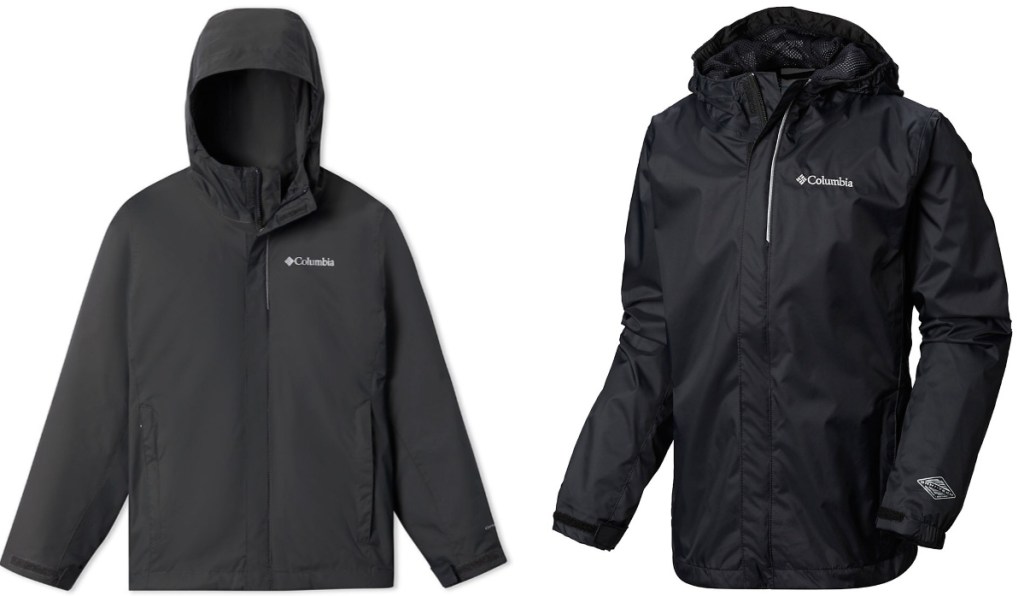 black hooded columbia zip up jackets