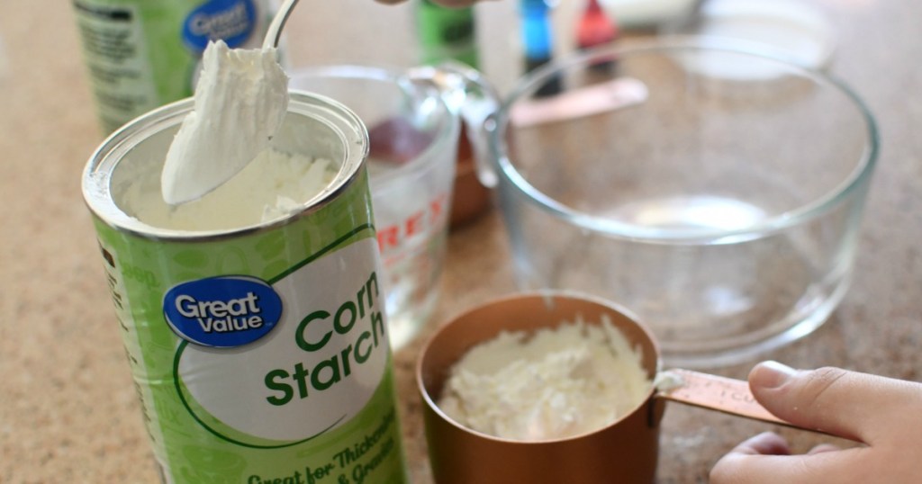 spoonful of cornstarch for Oobleck