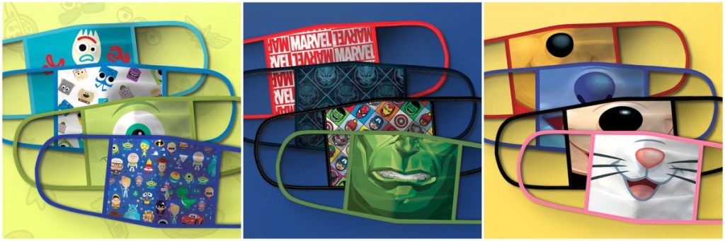 cloth face masks featuring Disney characters