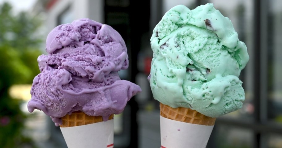 two ice cream cones