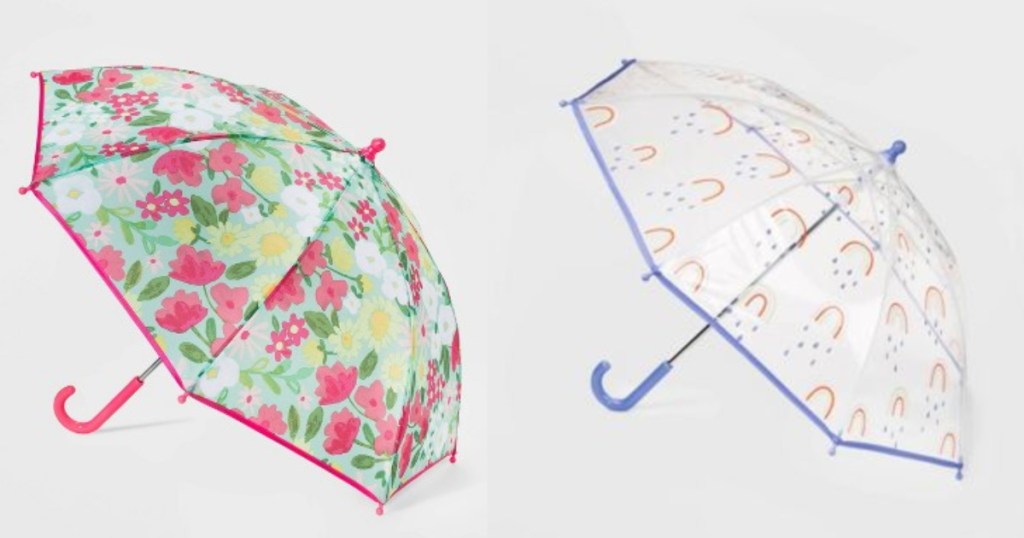 cat and jack kids umbrellas rainbow and floral 