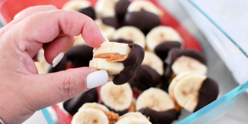 Frozen Chocolate-Dipped Peanut Butter Banana Bites (Perfect for World Chocolate Day!)