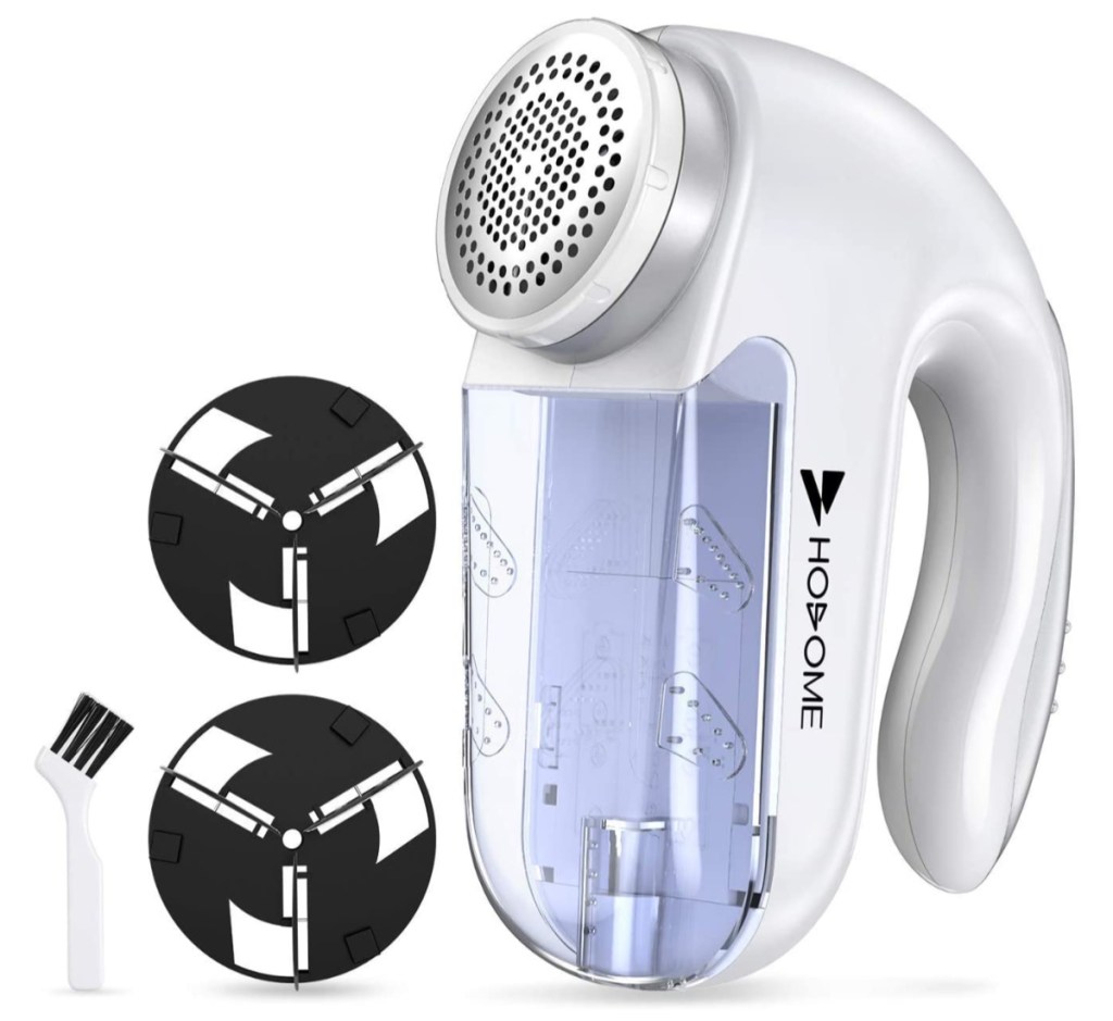 hosome electric shaver product display with replaceable blades and cleaning brush