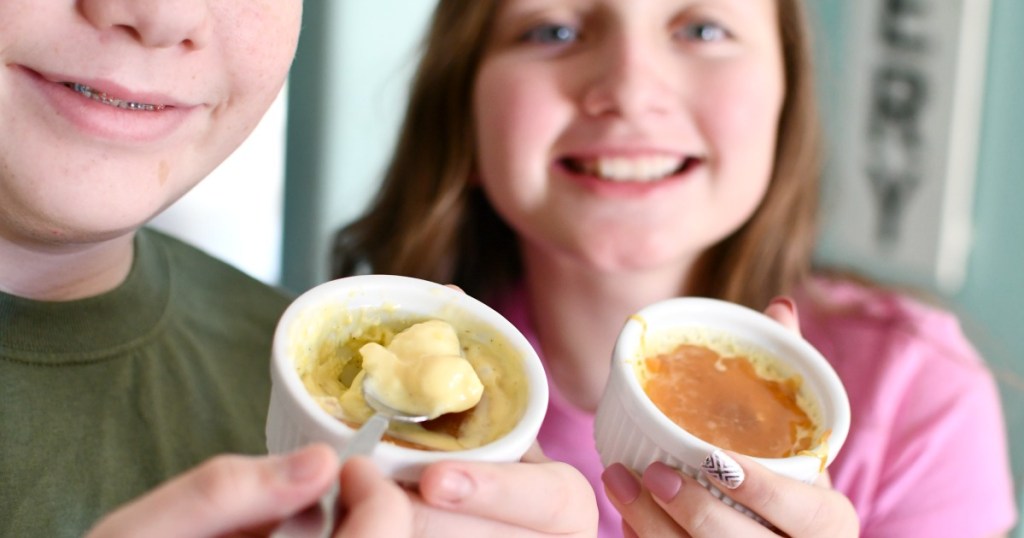 kids eating tiktok creme brulee recipe