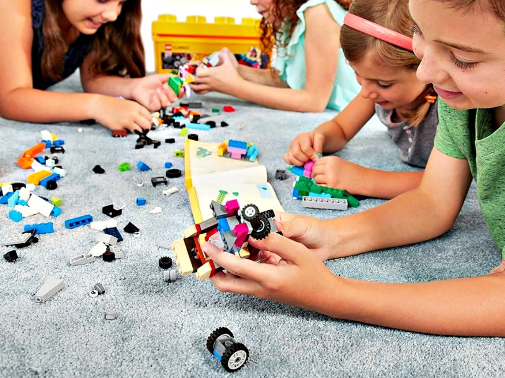 kids playing with LEGO blocks