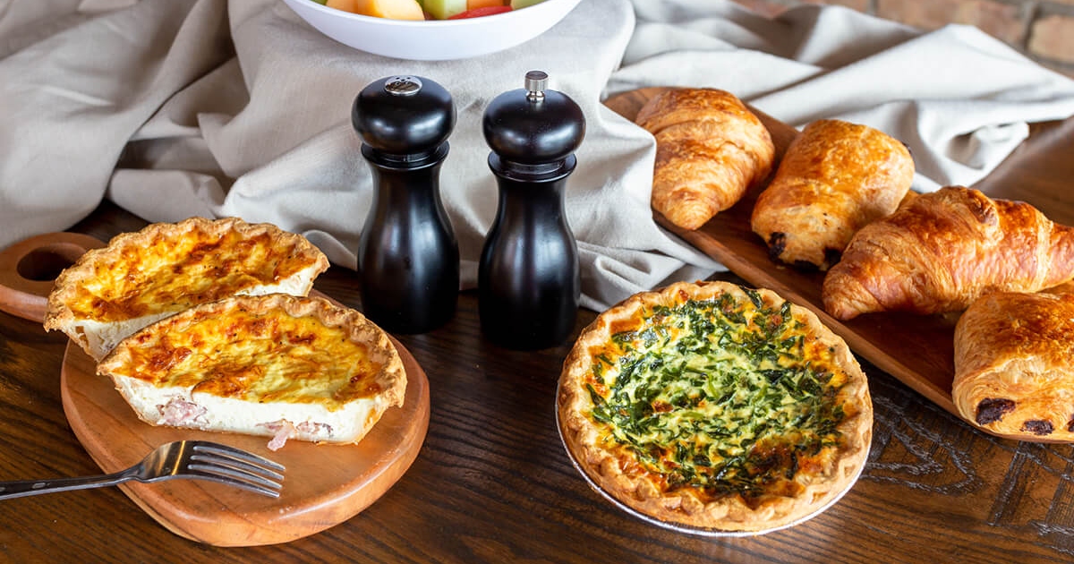 quiche and croissants