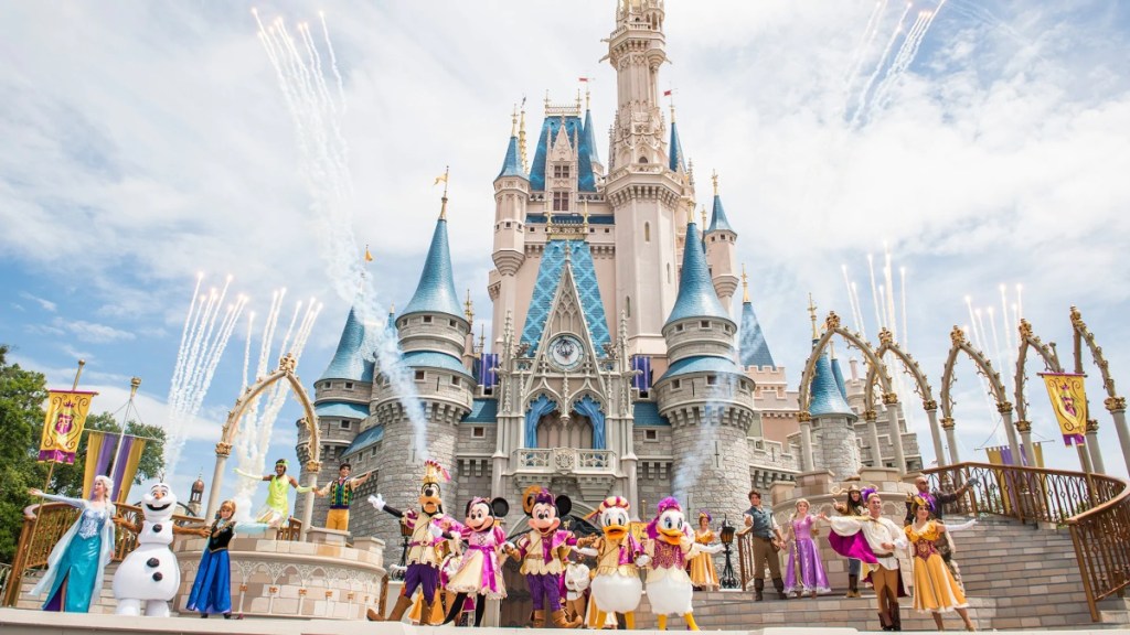 show in front of Cinderella's castle in Disney World