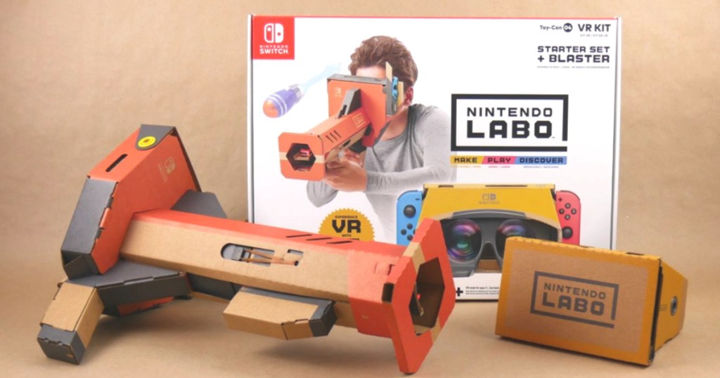 nintendo labo full kit with box blaster and vr goggles
