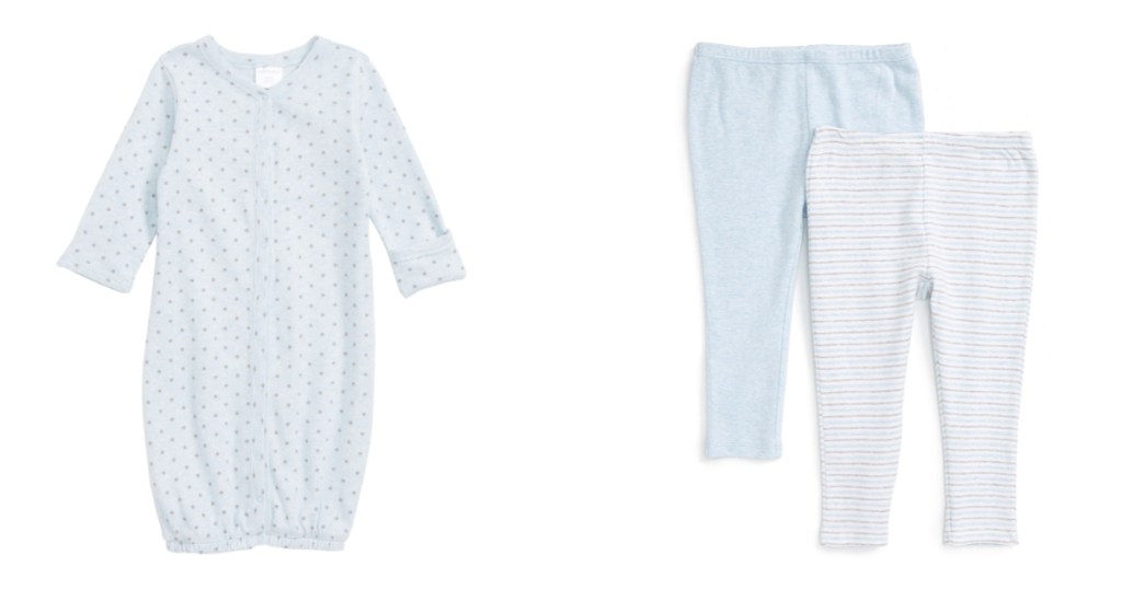nordstrom baby gown and leggings side by side