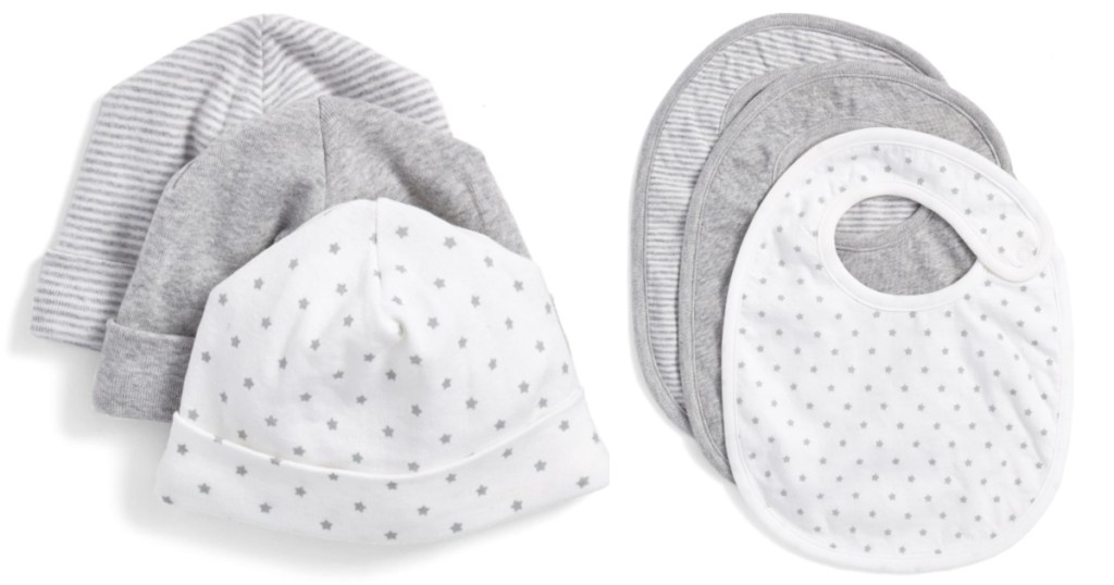nordstrom baby hats and bibs 3 hats and 3 bibs