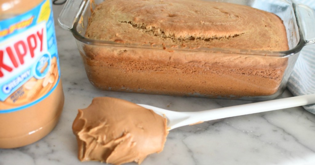 peanut butter bread with spoon