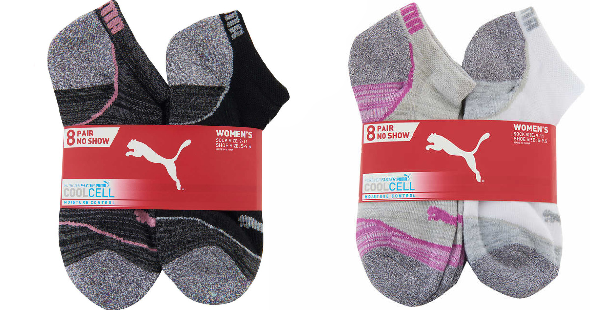 pink black gray and white puma socks