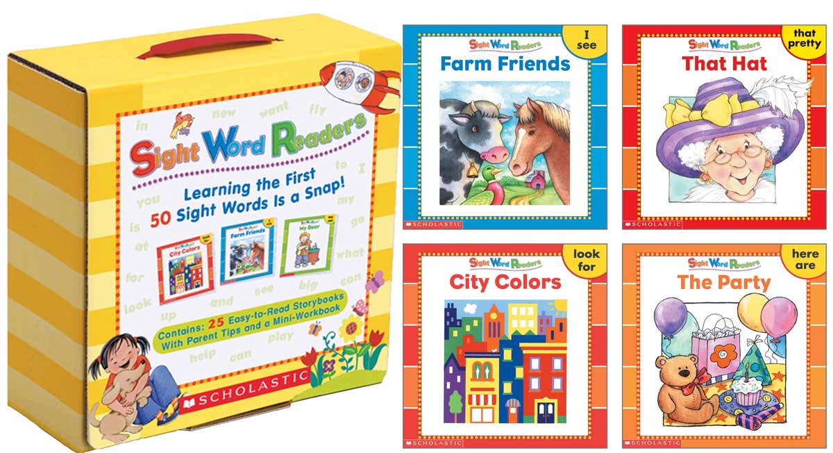 sight word readers books and case